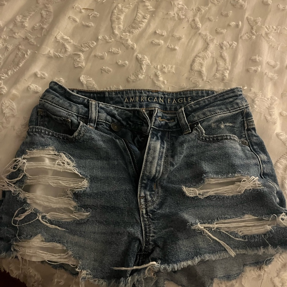 American Eagle Outfitters Ripped Blue Jean Shorts